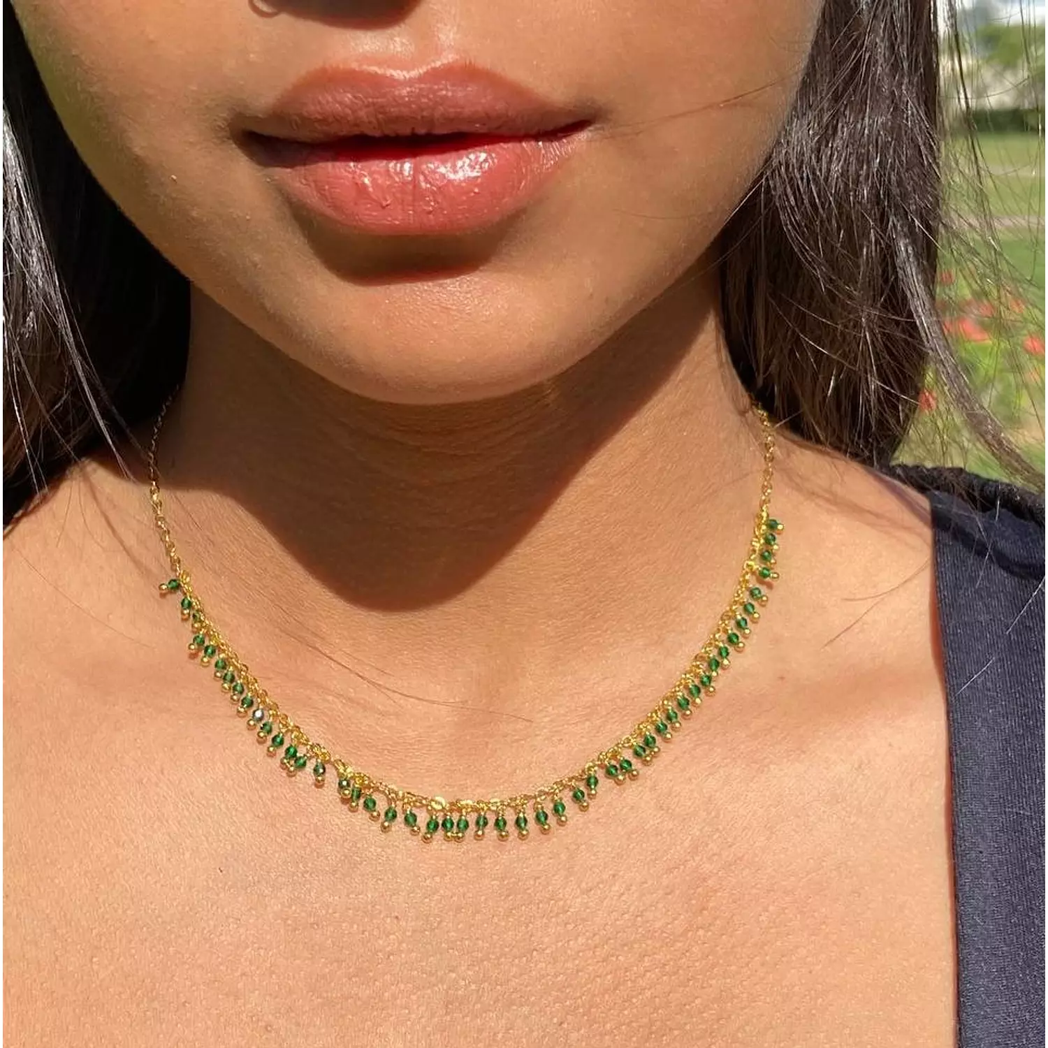 Olive drops necklace 2