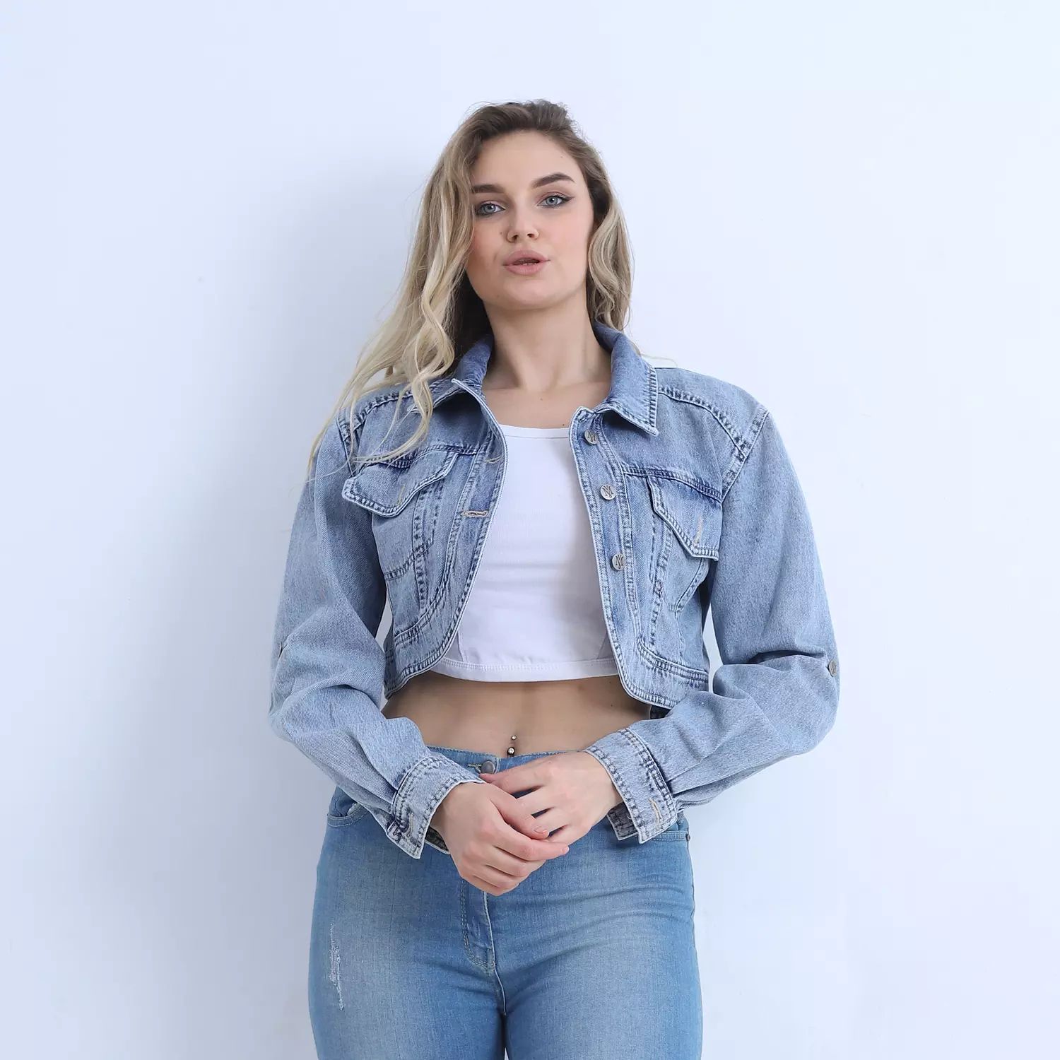 Cropped Denim Jacket hover image