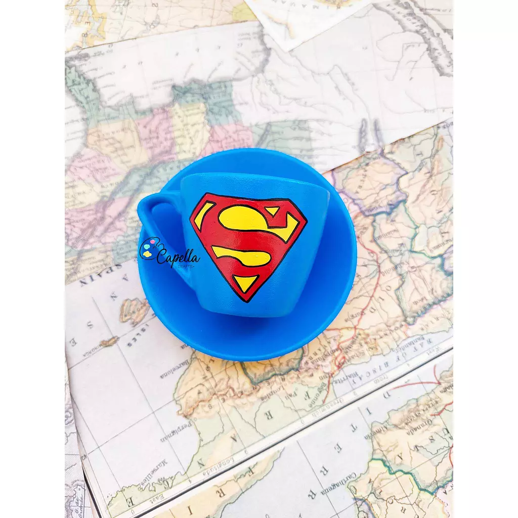 Blue superman cup