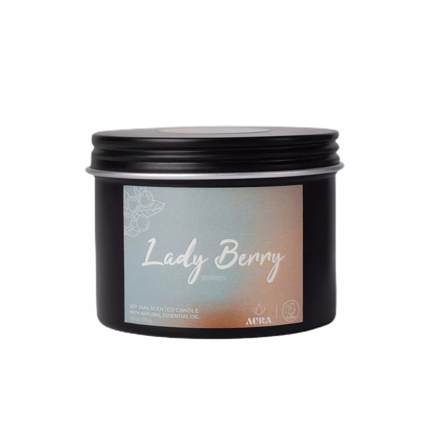 "Lady Berry" Soy Wax Scented Candle by AURA 135 gm inspired by "Burberry Her".-2nd-img