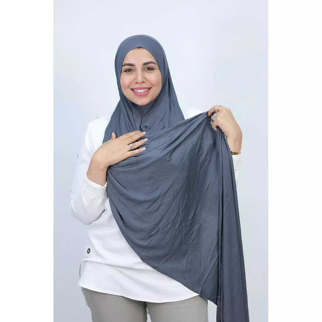 Jada Cotton Lycra Gel Hijab - Grey