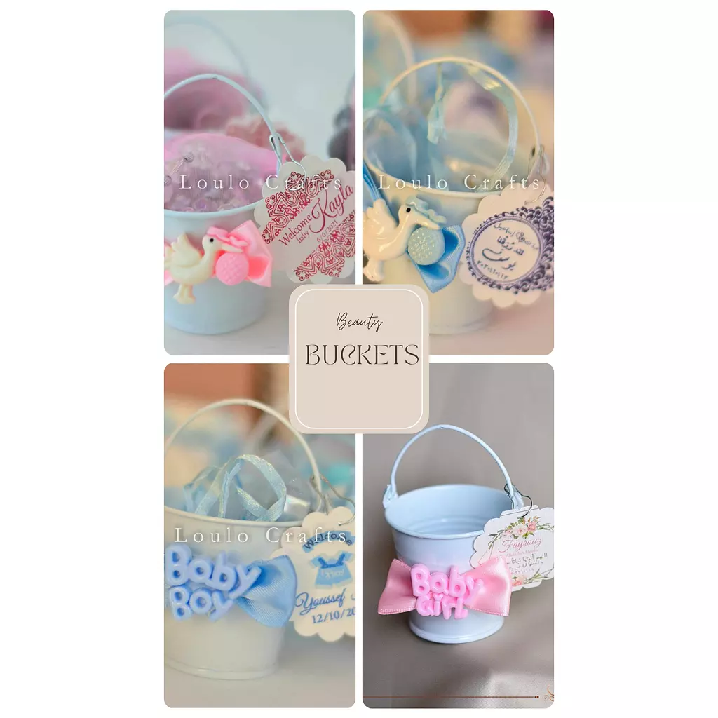 Baby Shower  Metal Buckets 