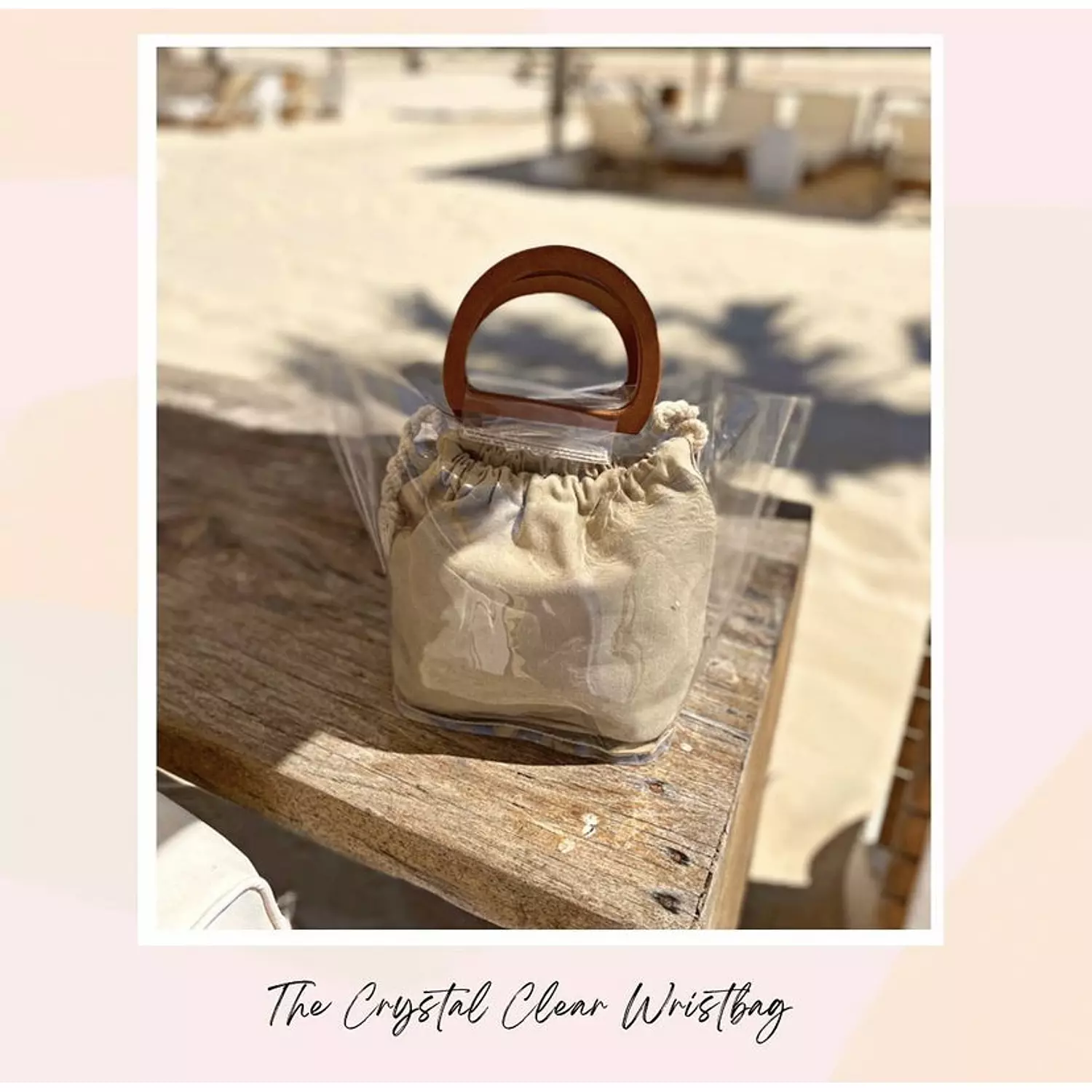 Crystal Clear Wood Wrist Bag  4