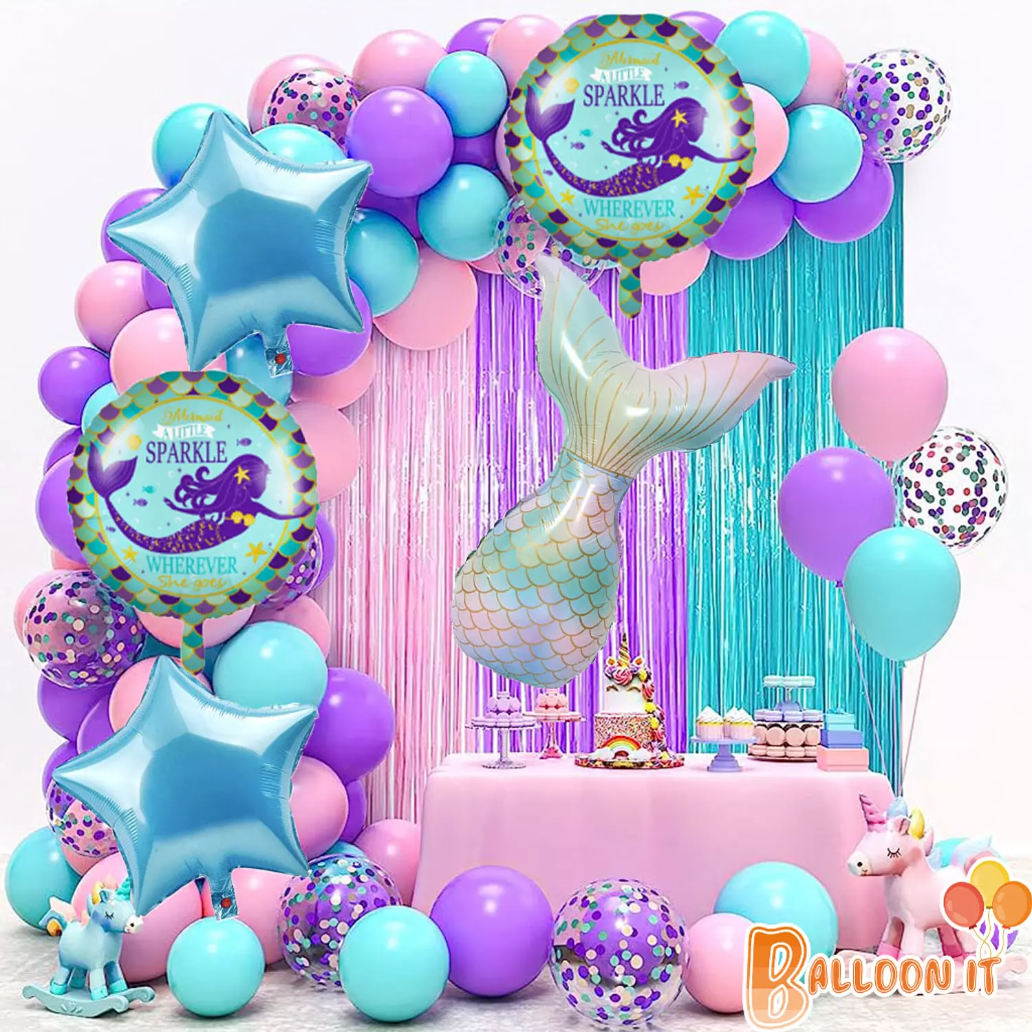  Mermaid Balloon Garland Kit hover image