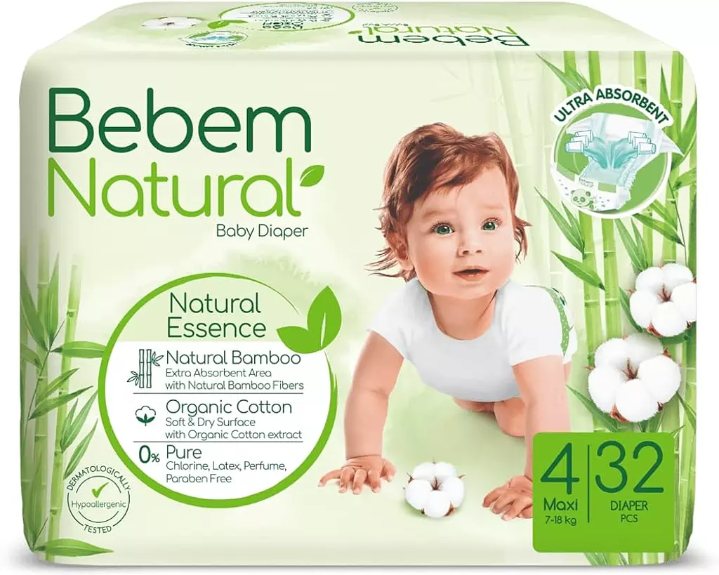 Bebem Natural Diapers - Size 4 Maxi - 32 pcs   