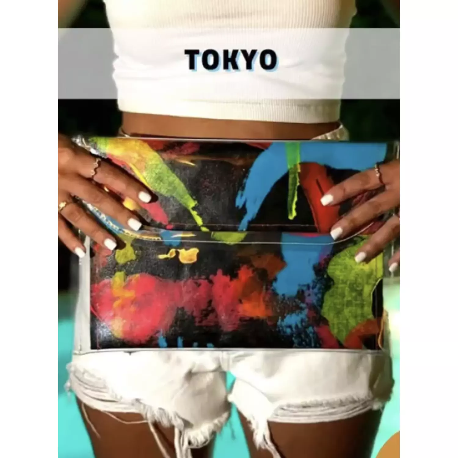 Tokyo City Hand-Painted Canvas Piece in Plastic Envelope (by order) 3