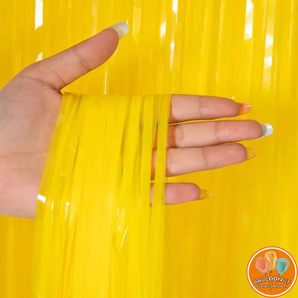 yellow Foil Fringe Curtain Backdrop