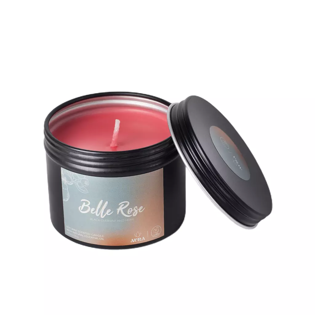 "Belle Rose" Soy Wax Scented Candle by AURA 135 gm inspired by "La Vie Est Belle".