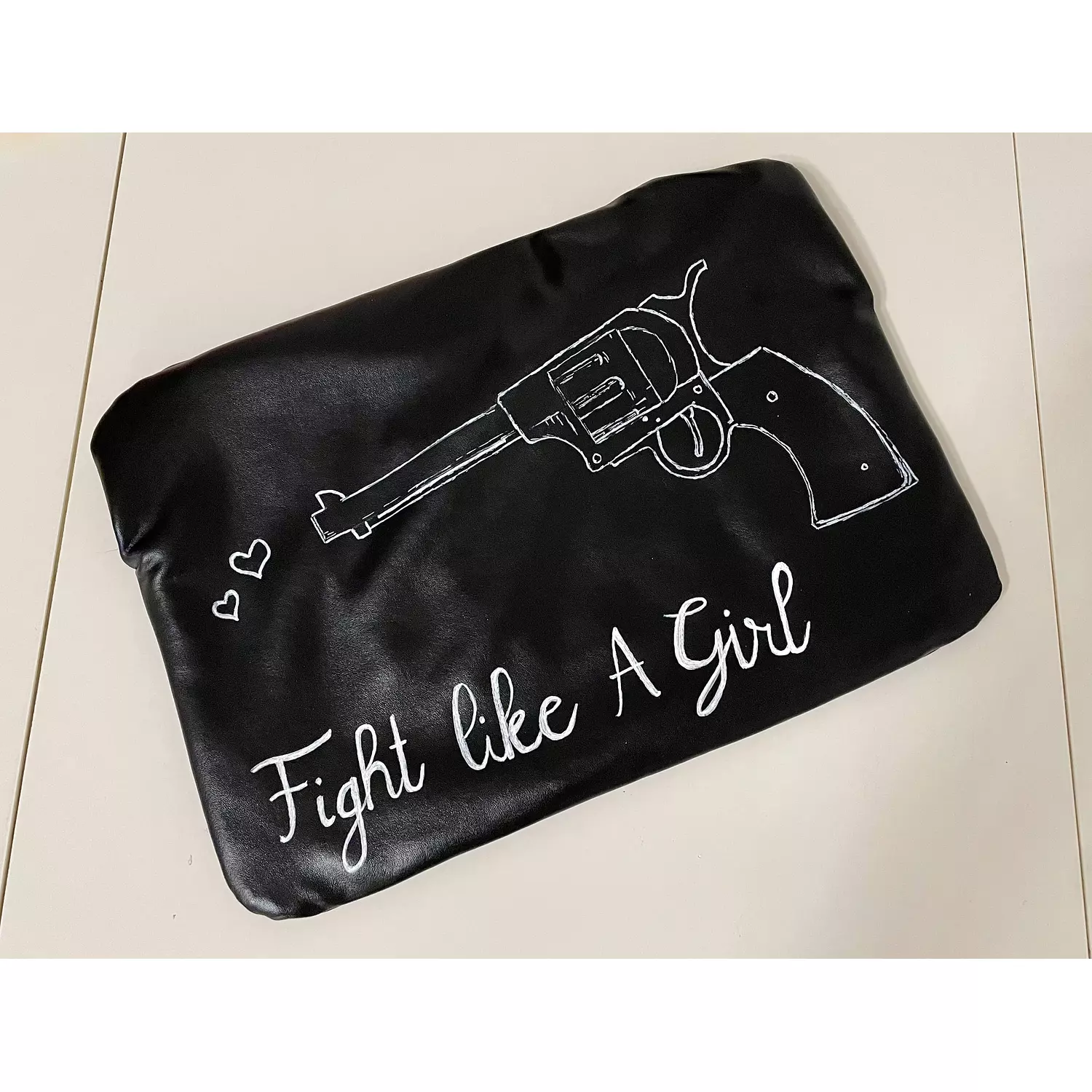 Gun pouch hand painted leather fabric 33cm *22cm hover image