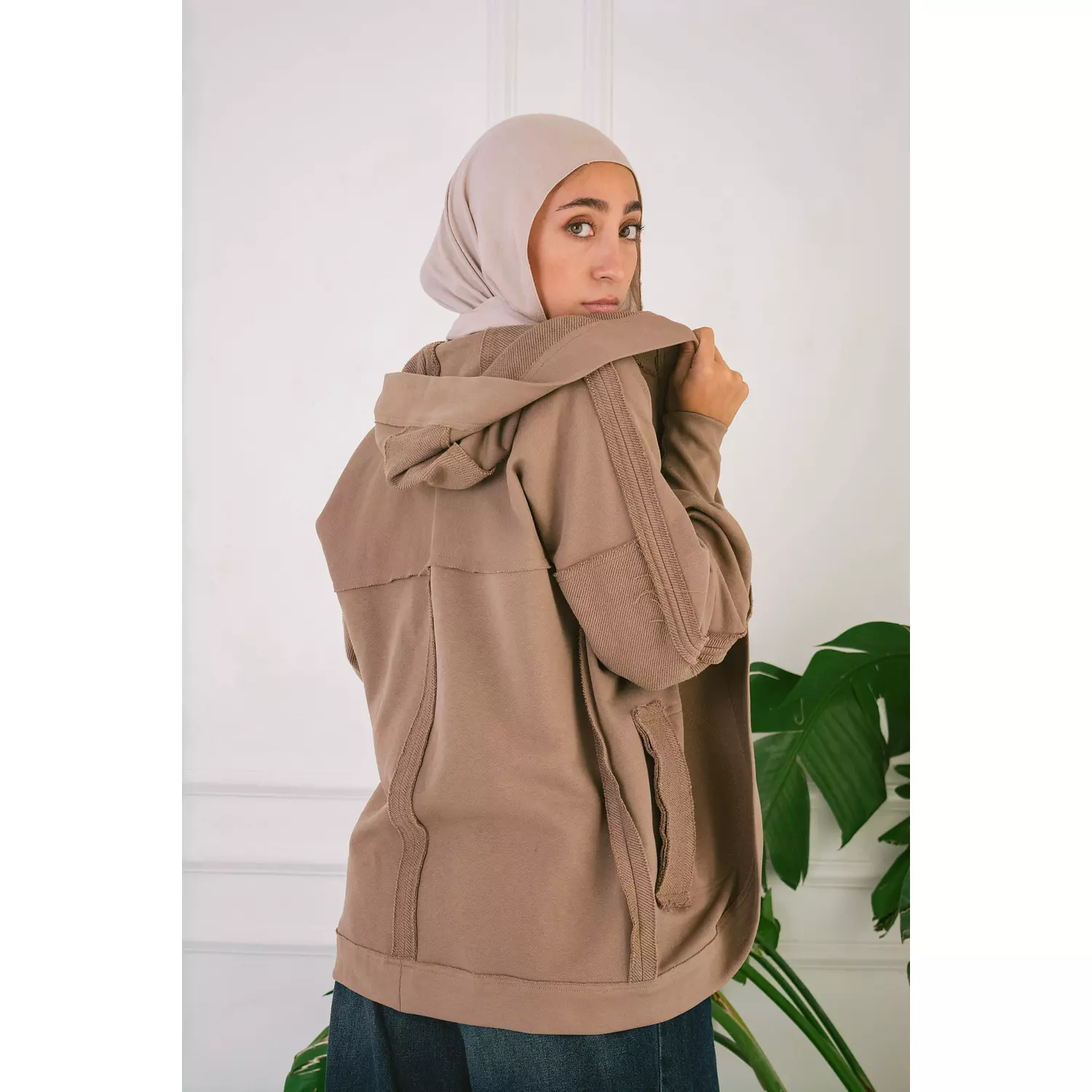 Upside down melton jacket hover image