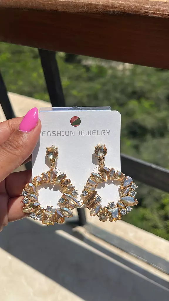 Rhinestone Champagne Earrings