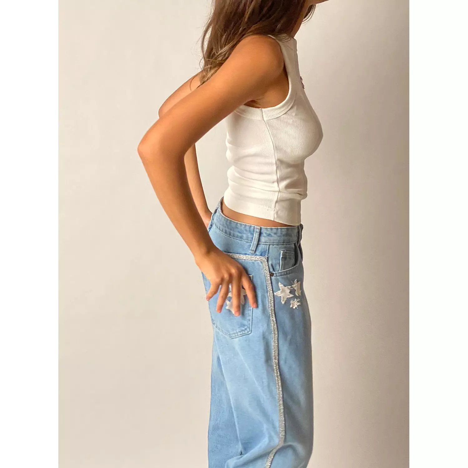 Star girl denim pants 1