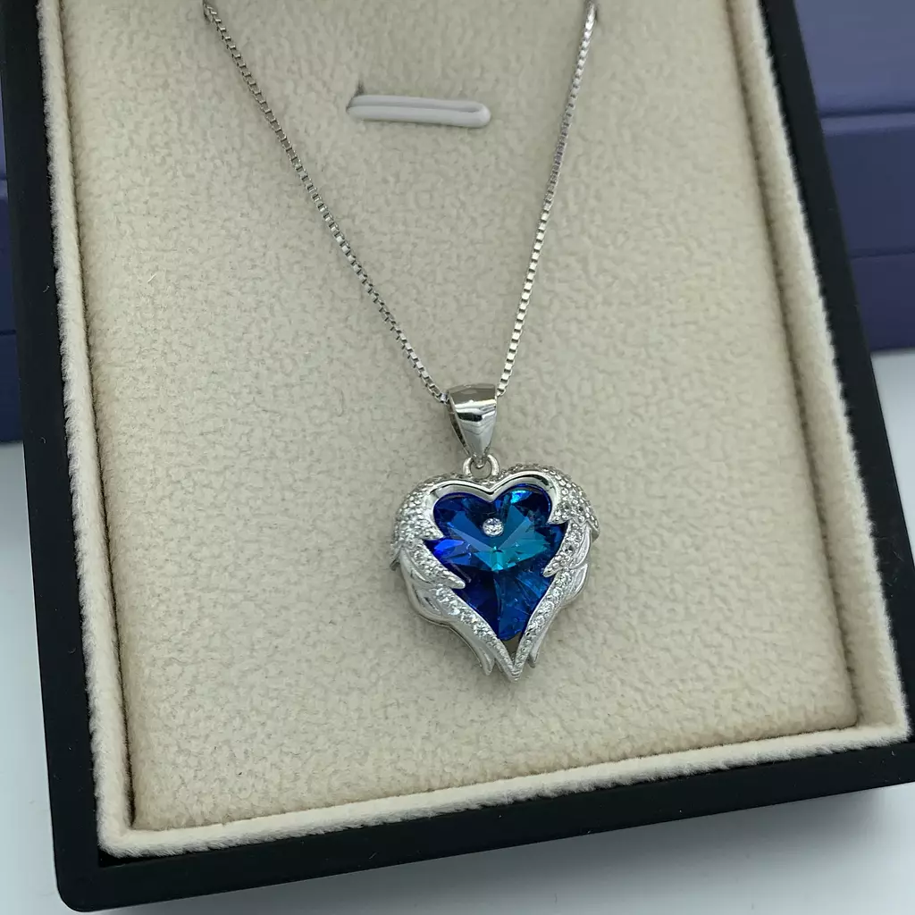 Blue heart necklace