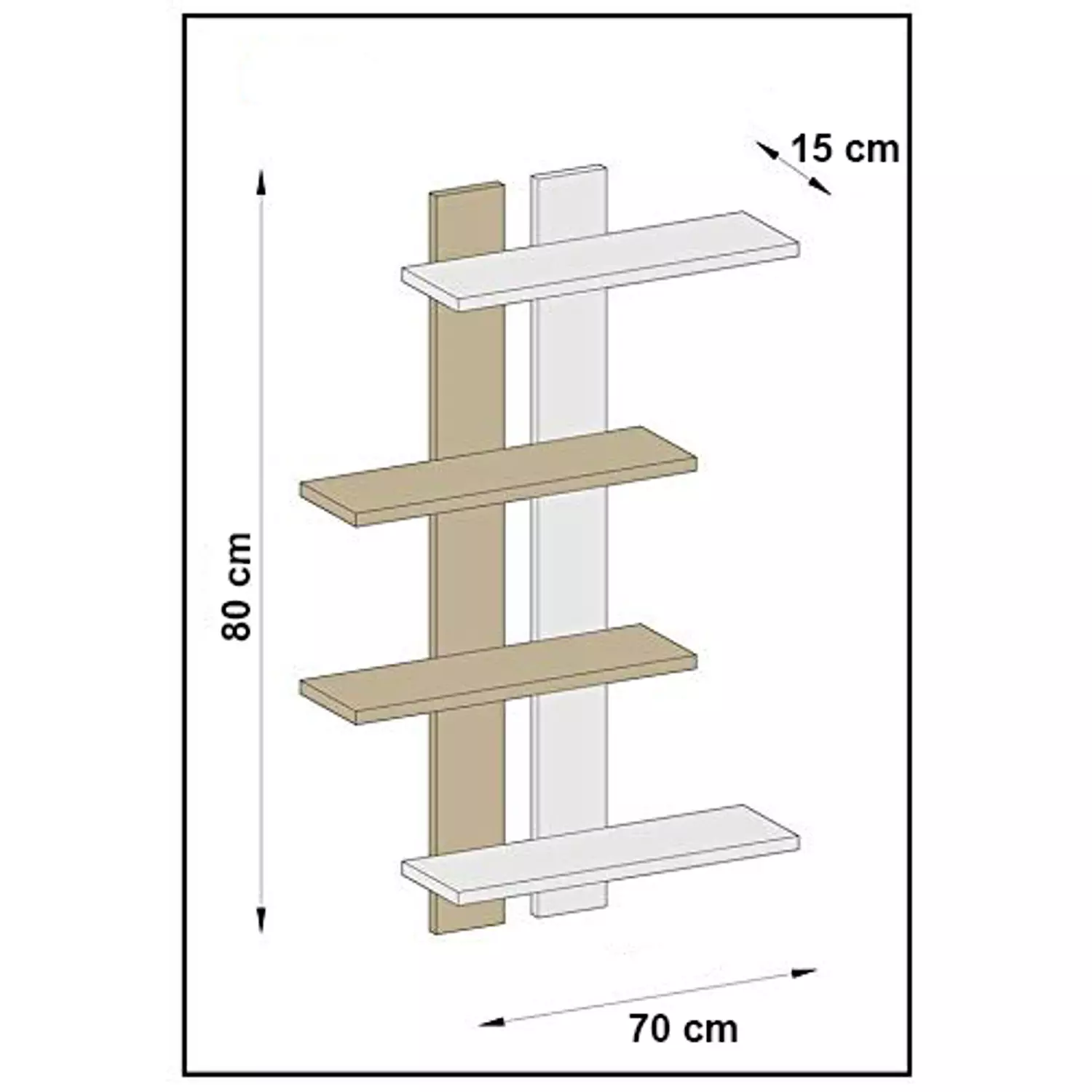 Shelves 70x15x80 cm - artco.sh043 8