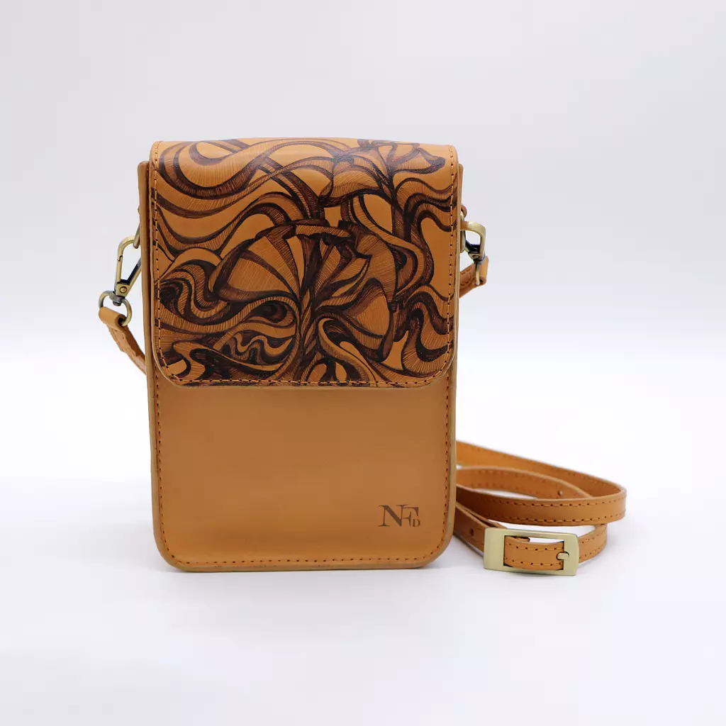 Hand Drawing genuine leather bag.