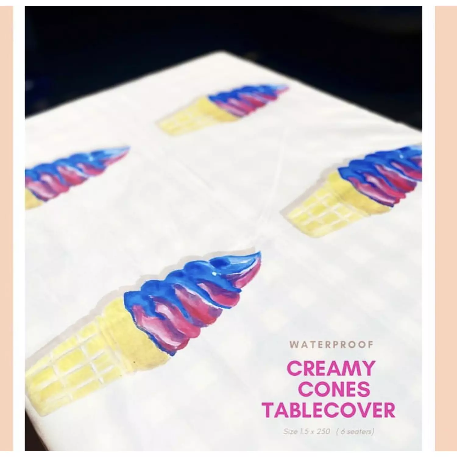 Ice-Cream Hand-Painted Tablecover (by order) 1