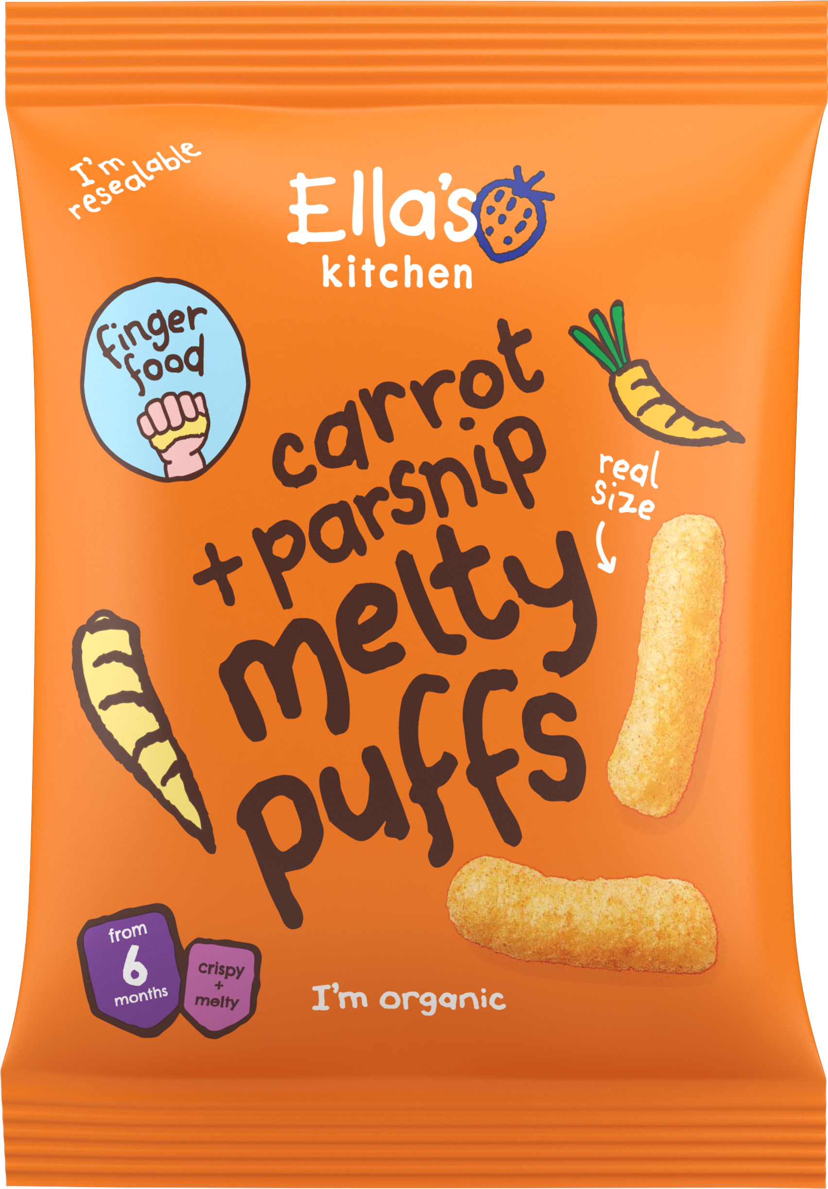 Carrot + parsnip melty puffs - 20 grams  hover image