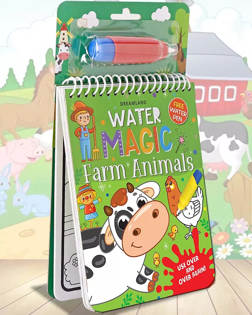 Water Magic Farm Animals- With Water Pen - Use over and over again