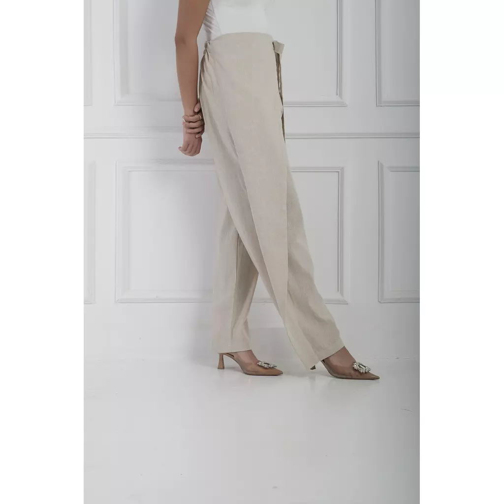 Beige Linen Pants