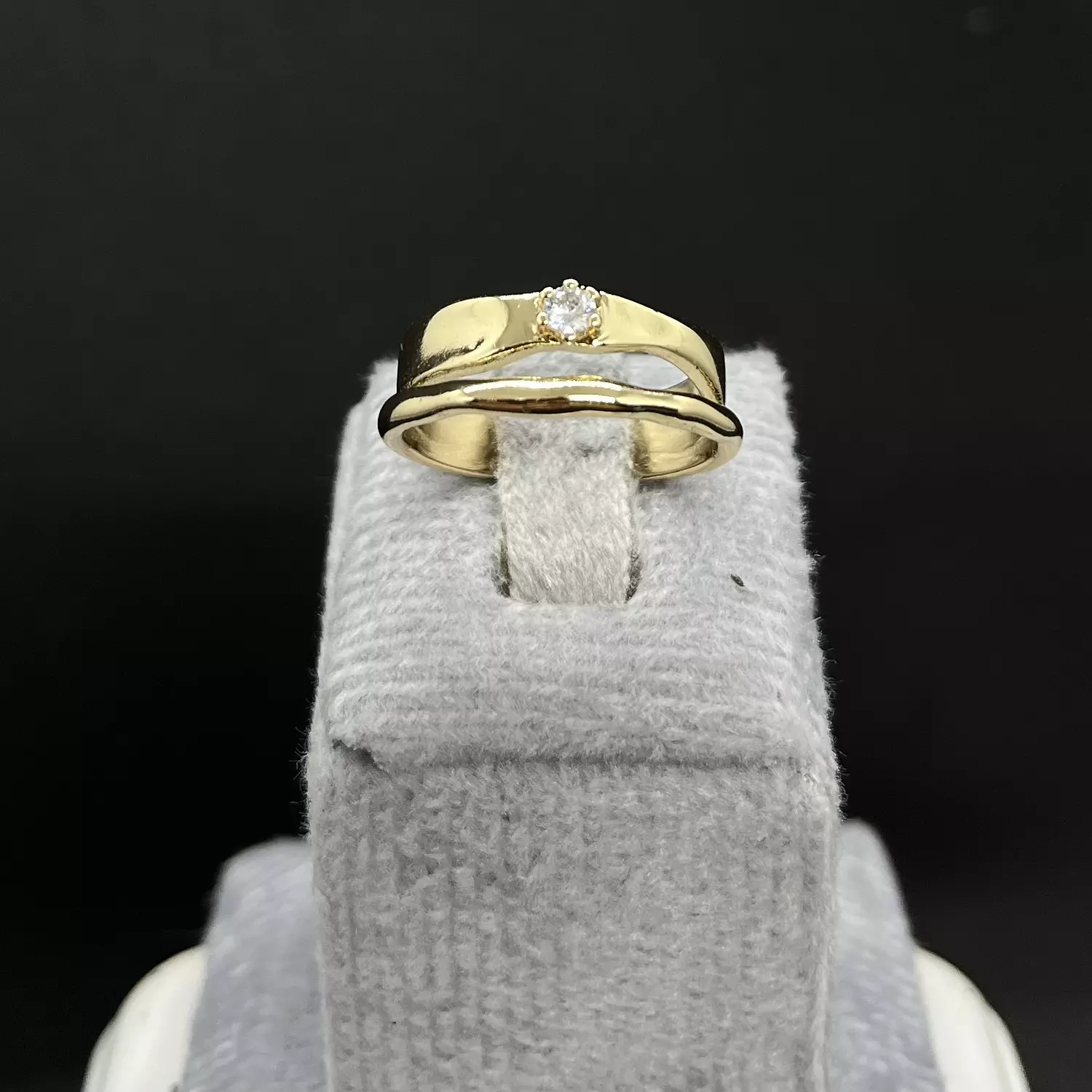 Gold Ring with Diamond Decorations hover image