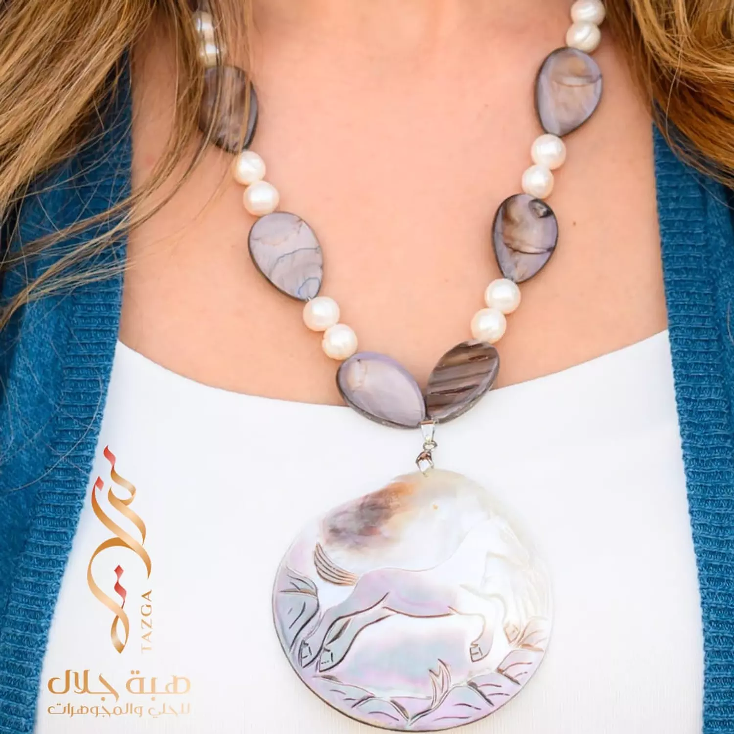 Pearls and Seashells Necklace hover image