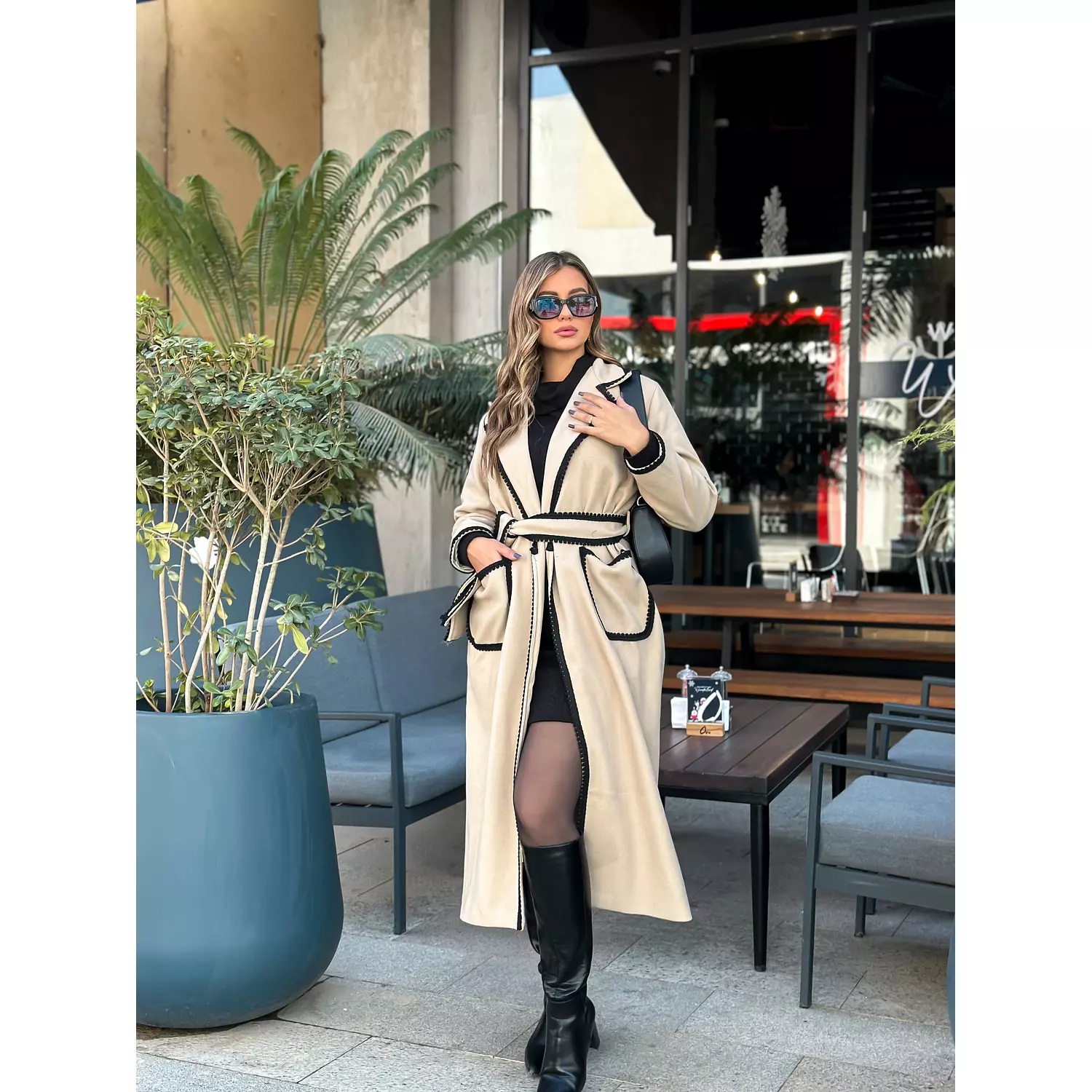 Long belted coat  2