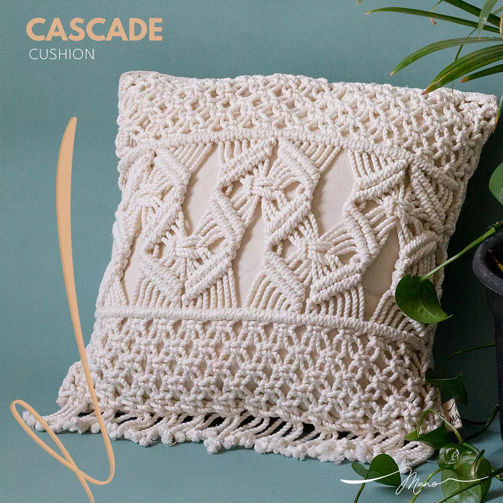 Cascade Cotton Macrame Cushion