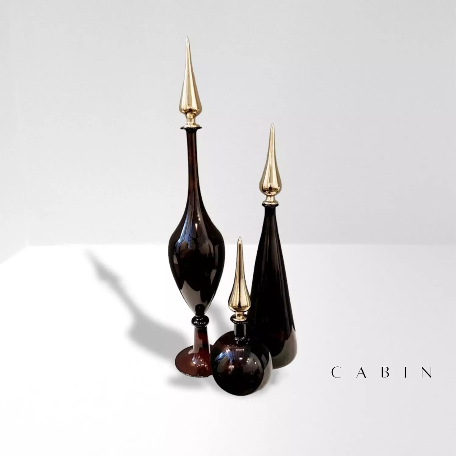 Black vases with gold plated touch  hover image