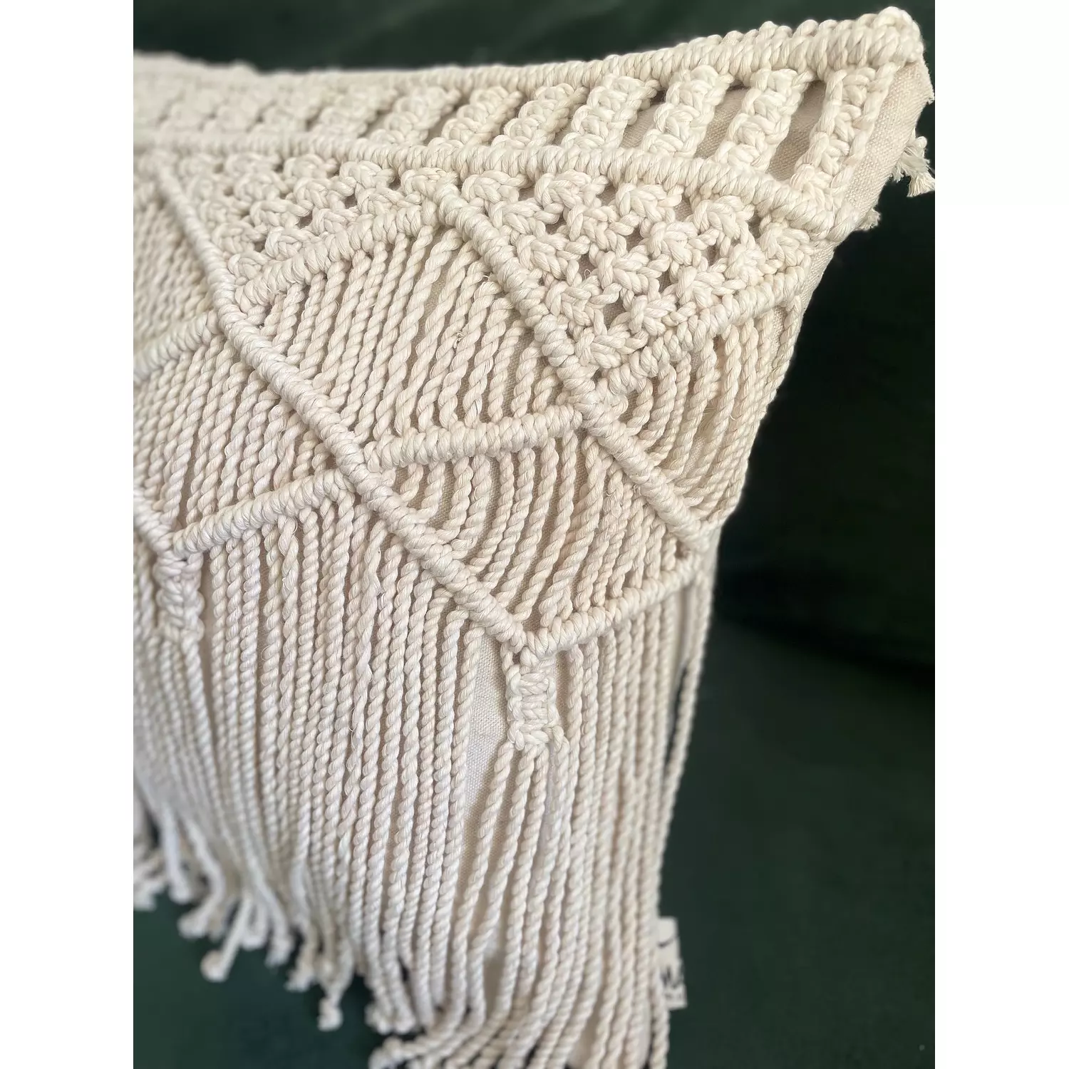 Lakes  Cotton Macrame Cushion   2