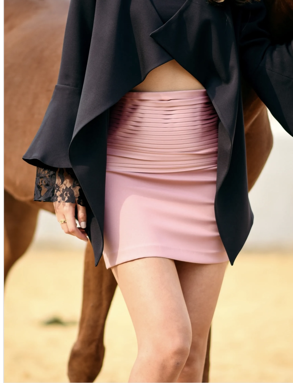 Pink Pleated Skirt