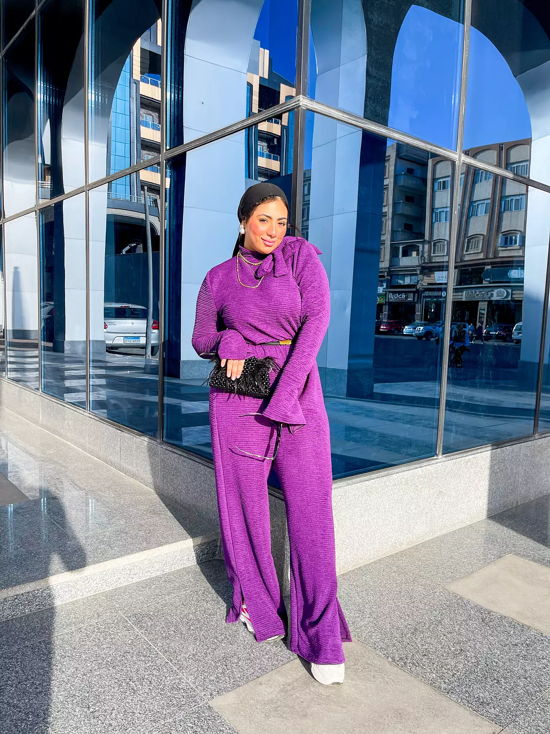 Purple jumpsuit two pieces  4