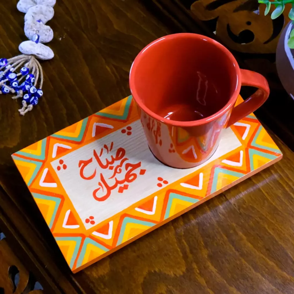 Coaster mug -triangle  orange