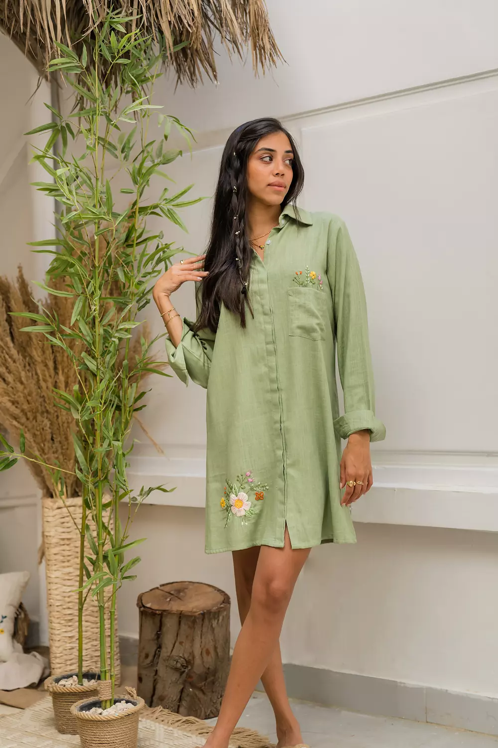 Garden Party Linen Shirt Dress hover image