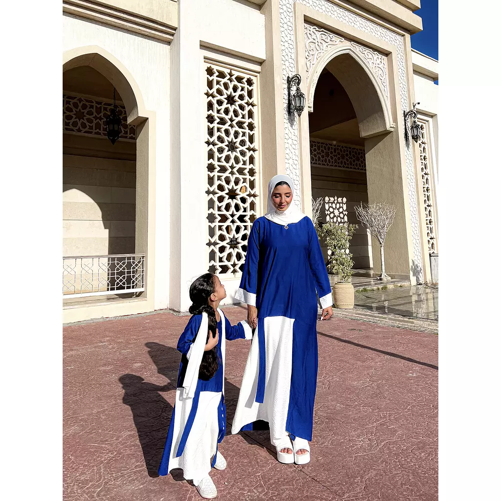 abaya with pants blue kids 