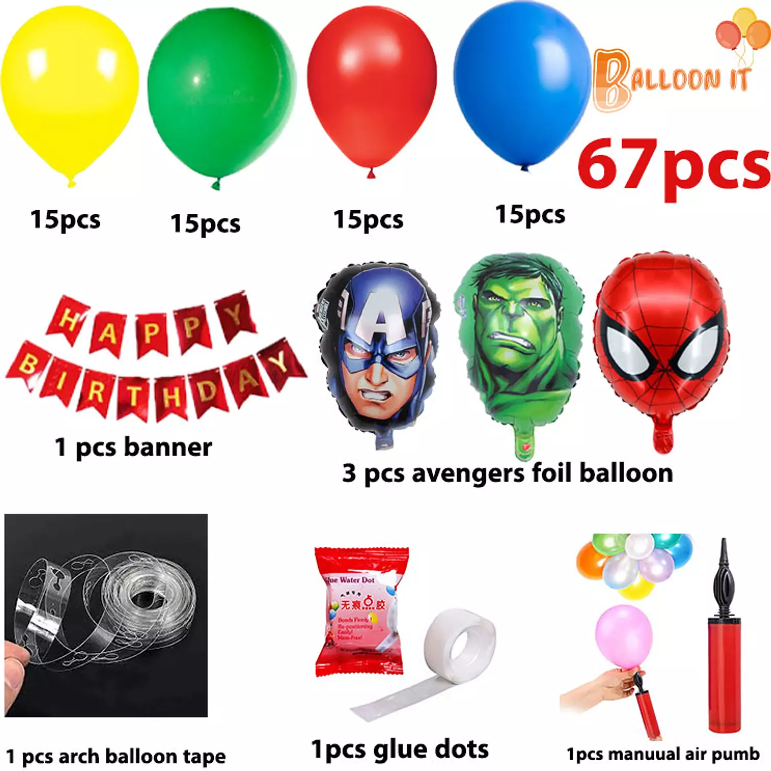 Marvel Avengers Balloon Superhero Party Decoration Birthday Balloon Arch Kit 1