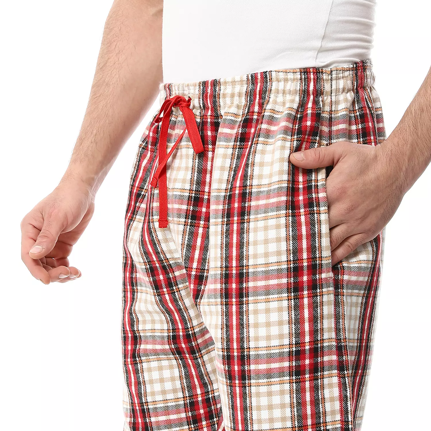 Shorto Winter Check Pants - Red * Beige - 4045 - 024  1