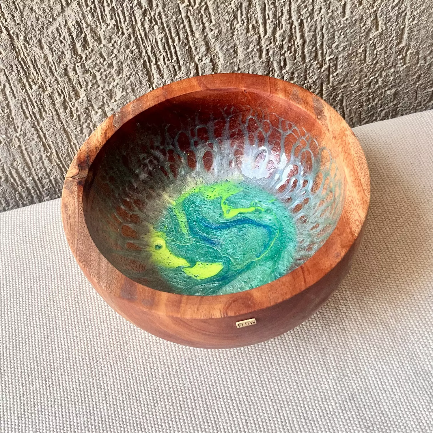 Turquoise Wooden Bowl-2nd-img