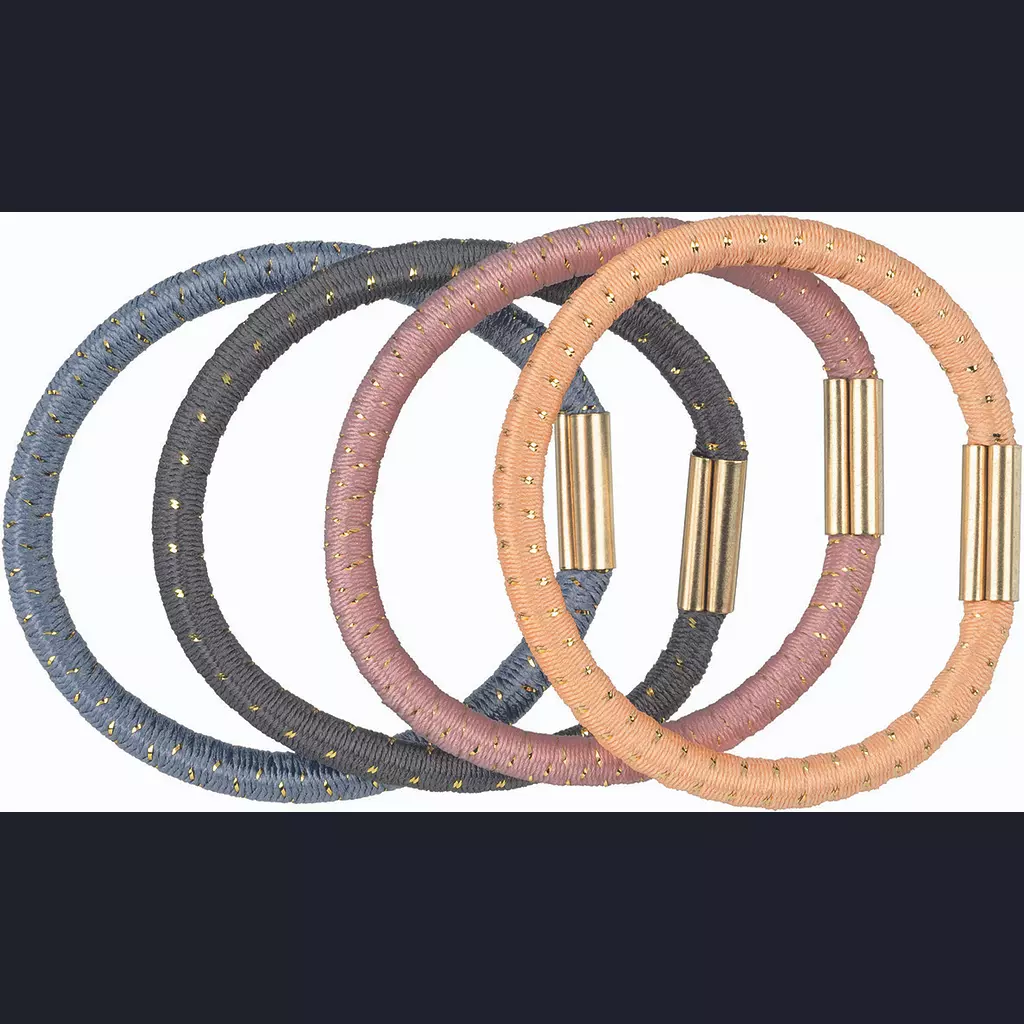 TITANIA HAIR ELASTICS, 4 PCS., LARGE, TWO COLOURS