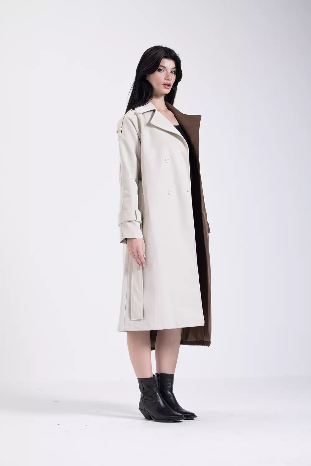 Coco Vanilla Leather Coat 5