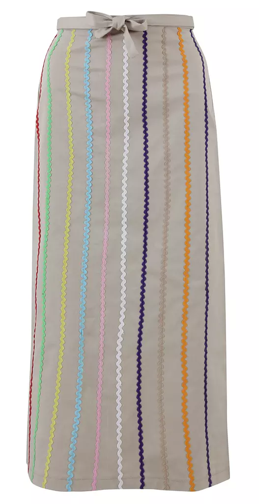 GABARDINE MAXI ZIGZAG SKIRT