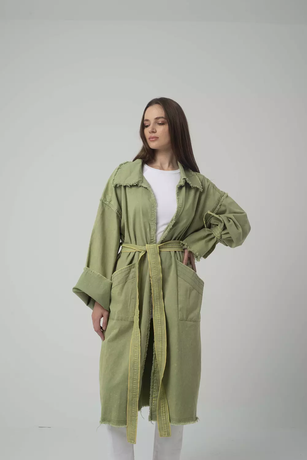 Green Denim Coat 2