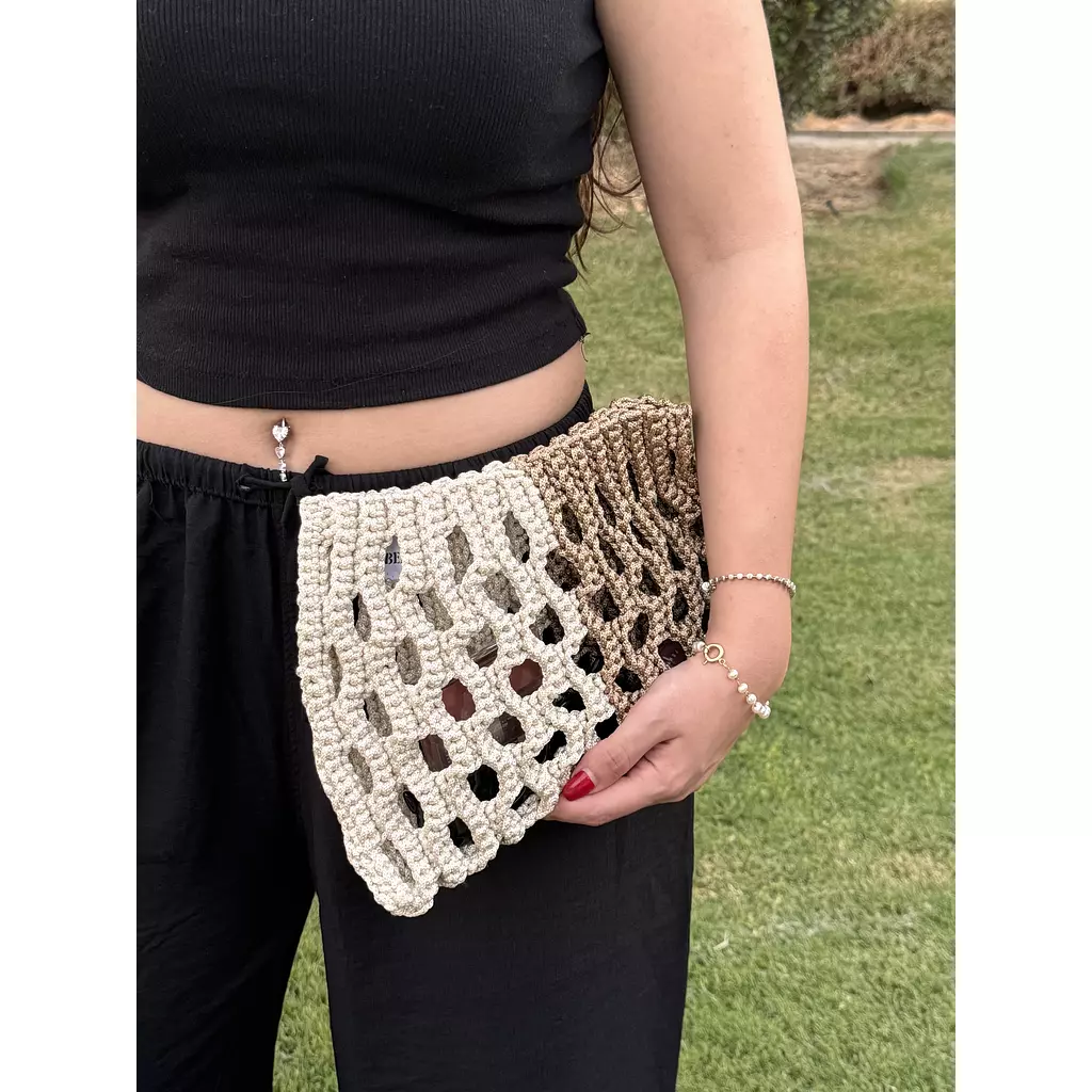 Nude X brown crochet bag  