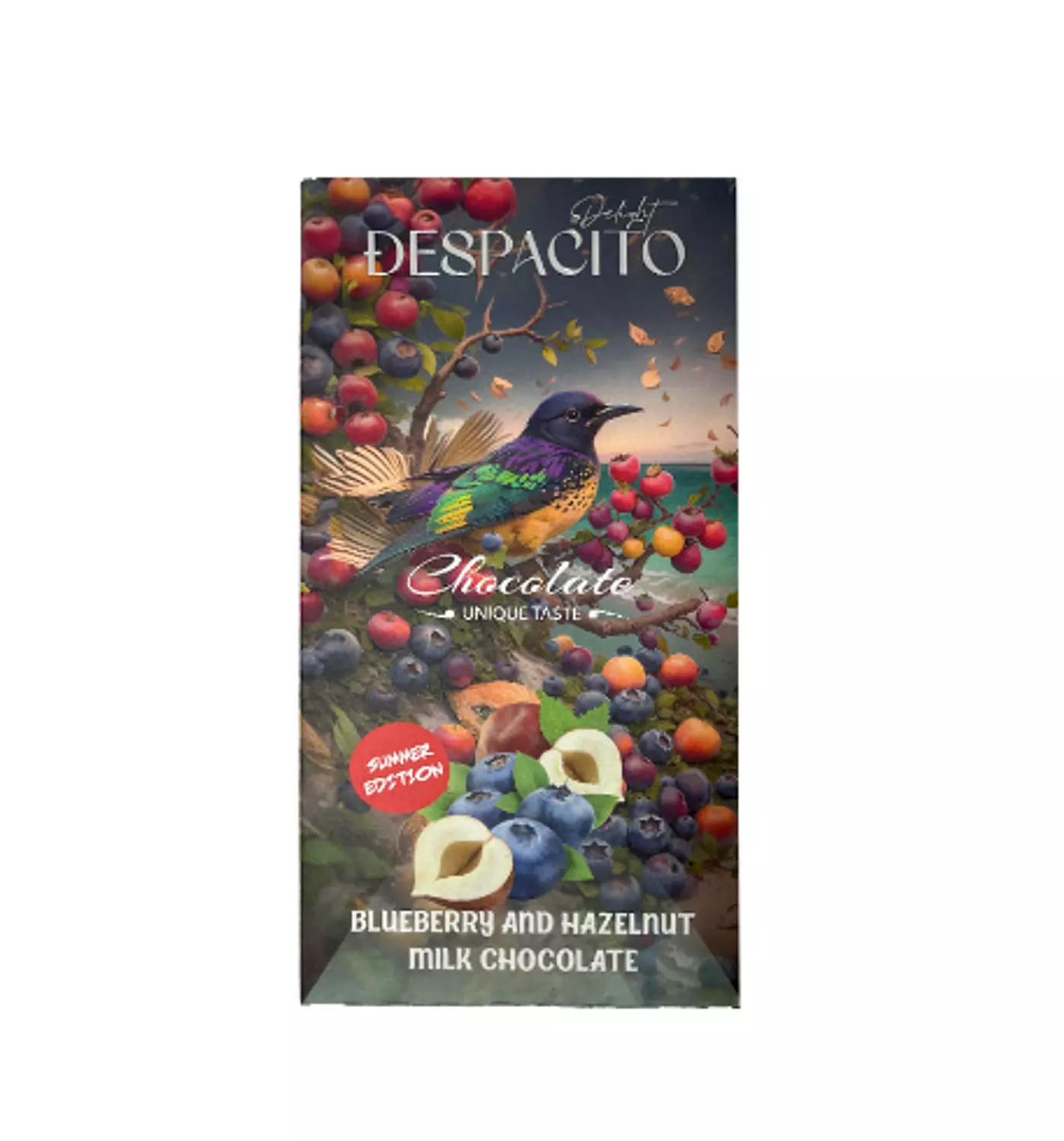 Despacito Chocolate With Bluberry and Hazelnut - 80 gm hover image