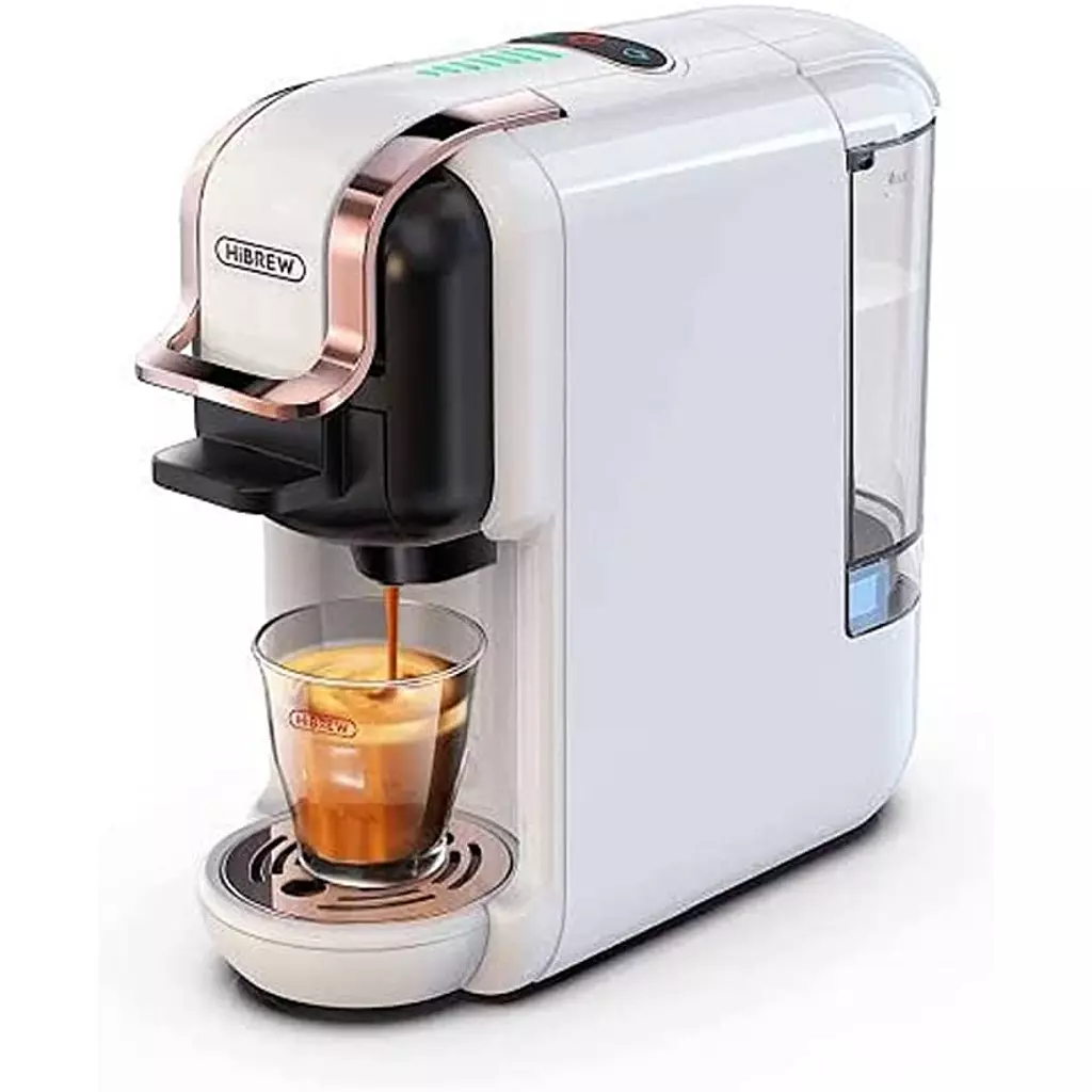 HiBREW H2B 6 in 1 Multi-Capsule Hot/Cold Coffee Maker (White)free 10 capsules offer 🎁