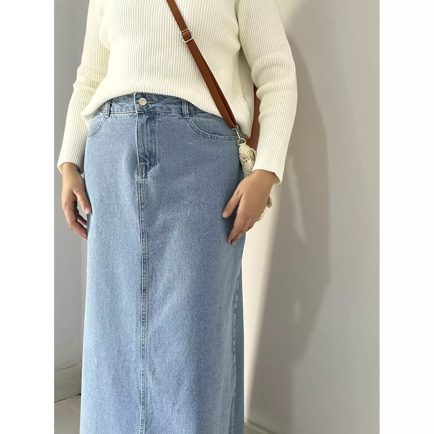 Denim skirt light Classic 7