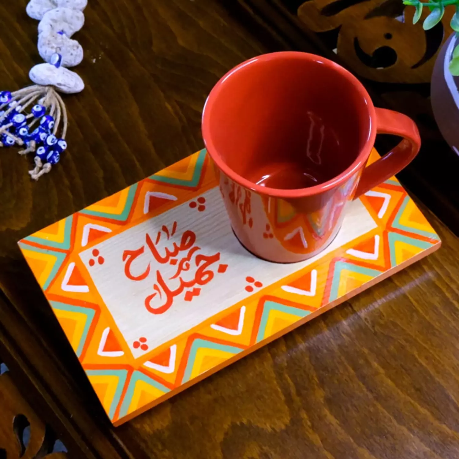 Coaster mug -triangle  orange hover image