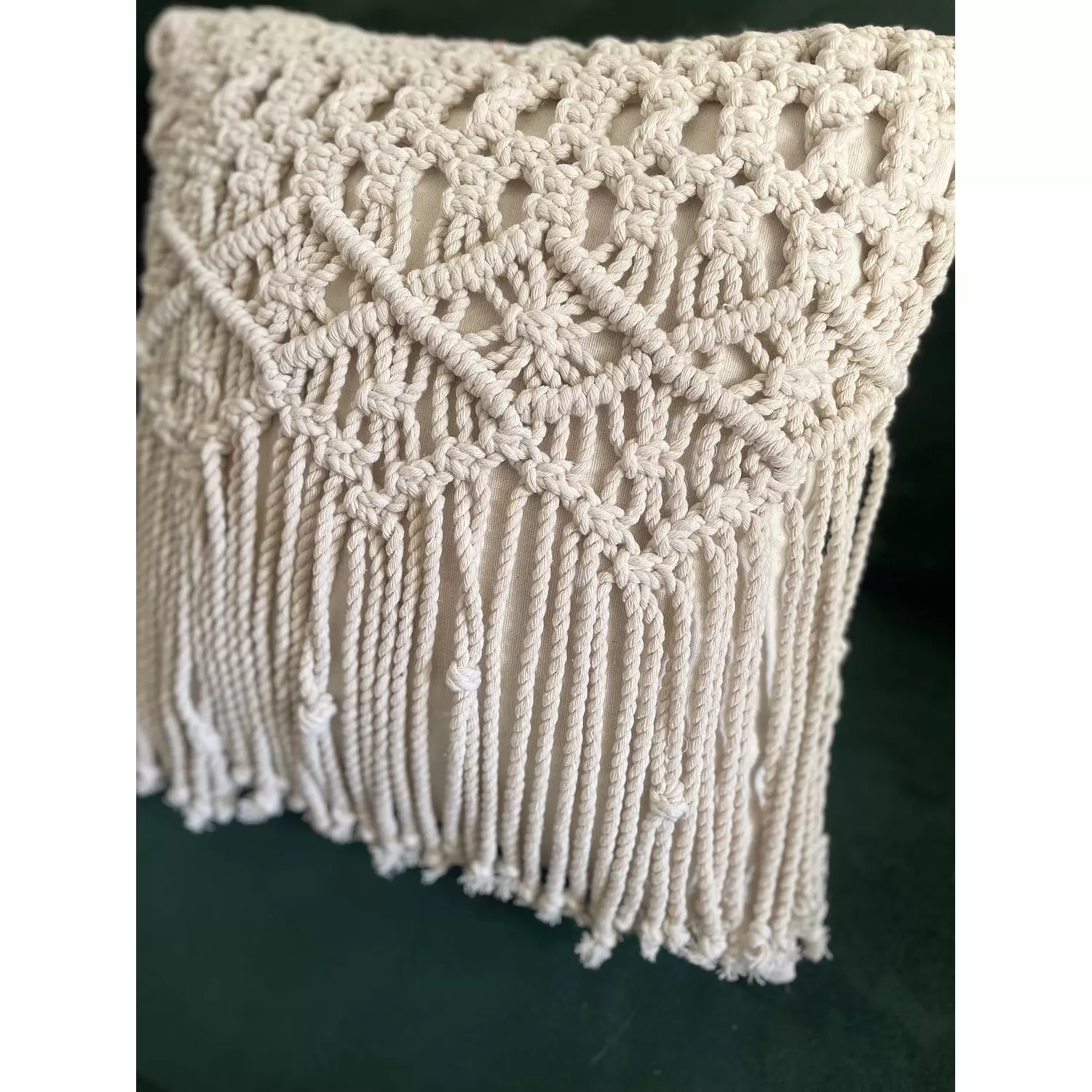 Little Daisy  Cotton Macrame Cushion   1