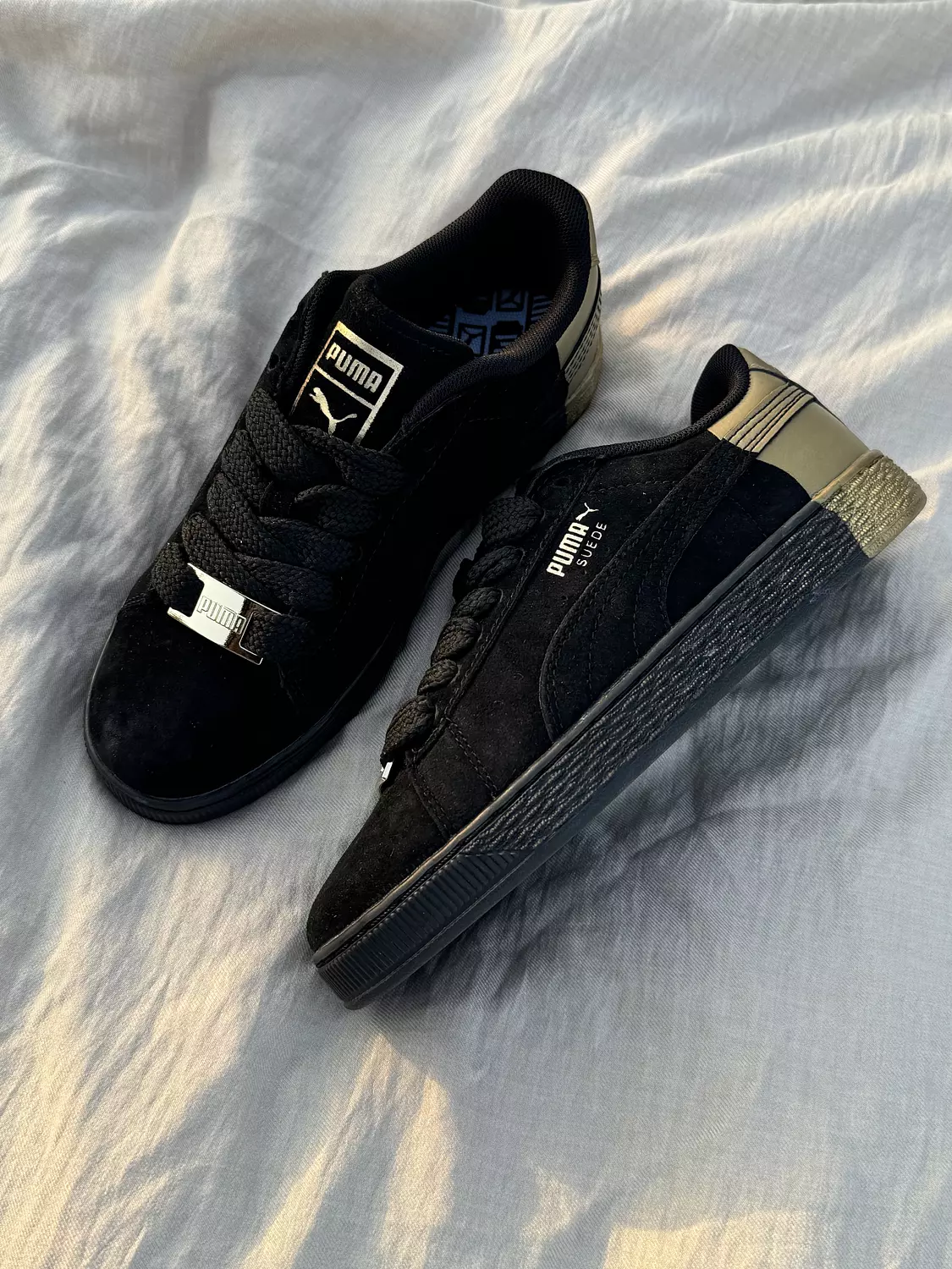 Puma Suede Black Gold Metallic 3