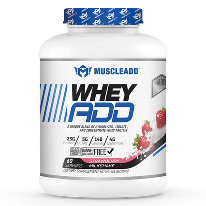 Muscle Add Whey Add-60Serv.-2100G-Strawberry Milkshake