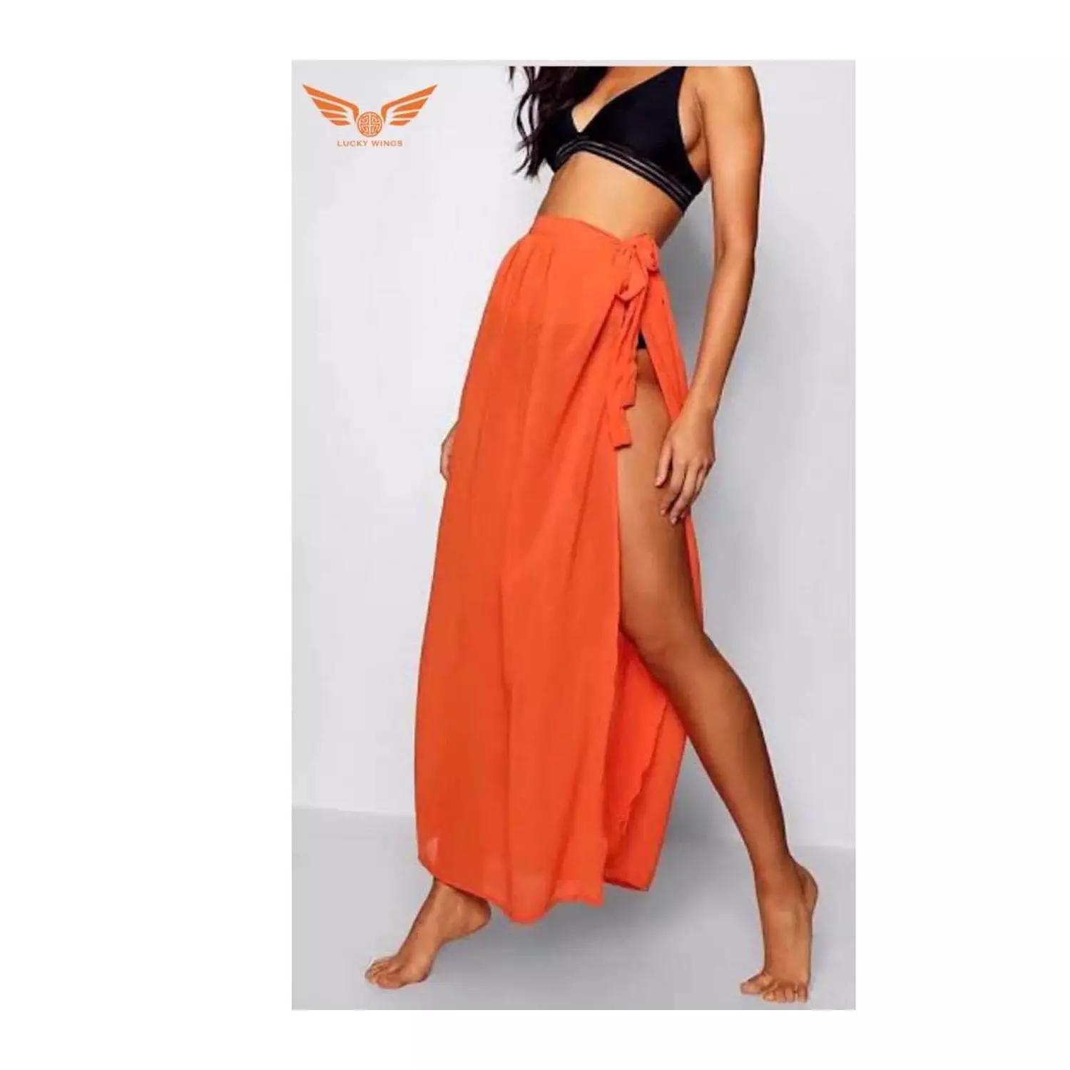 ORANGE CHIFFON COVER UP hover image